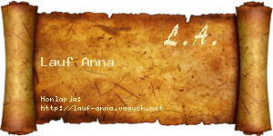 Lauf Anna névjegykártya