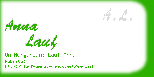 anna lauf business card